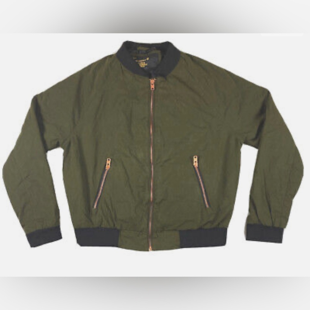 Superdry olive bomber with black trim L